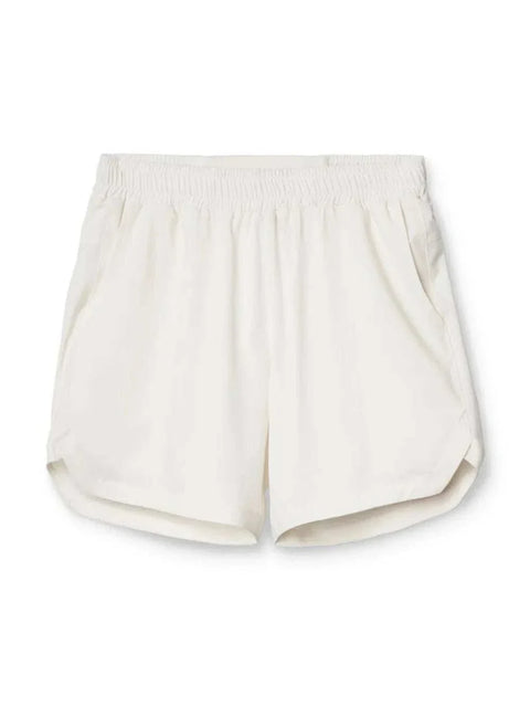 Men's Elastic Waist Active Shorts in white, featuring a comfortable elastic waistband and breathable fabric.
