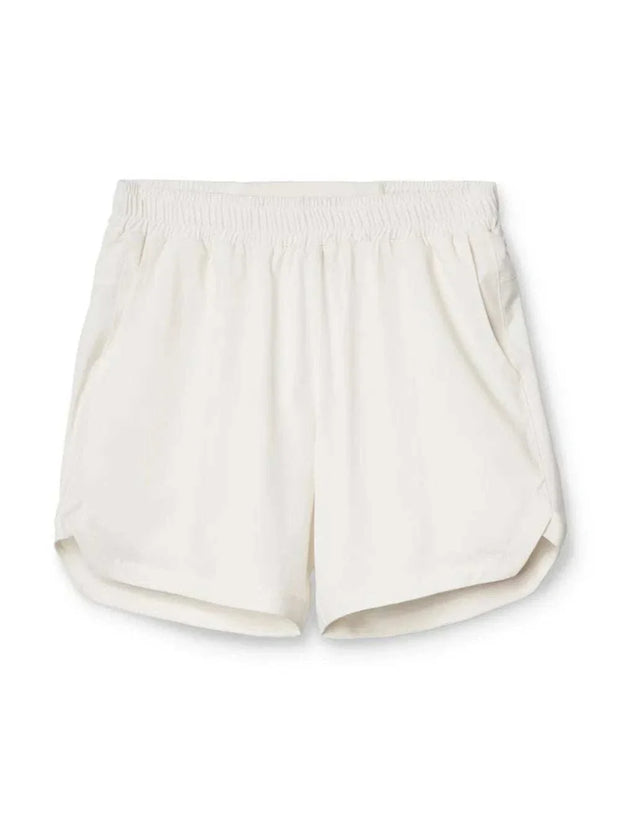 Men's Elastic Waist Active Shorts in white, featuring a comfortable elastic waistband and breathable fabric.