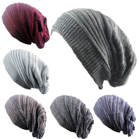 Two-color pleated pullover hat in various colors, showcasing stylish design and cozy knit material.