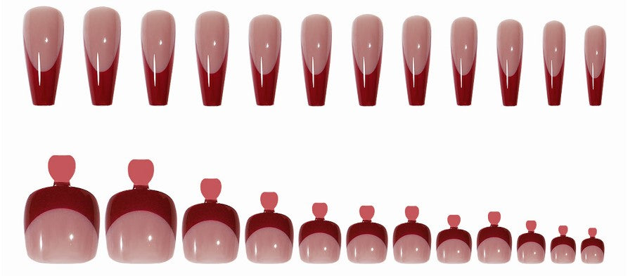 Red Nail Set for Hands and Feet