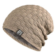 Khaki Tiger Label Fleece Hat with unique tiger design, offering warmth and comfort.