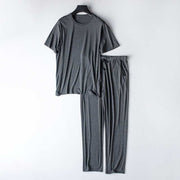 Two Piece Home Wear Suit in gray, featuring a cozy top and matching bottoms for comfort and style.
