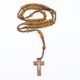 Christian Wooden Cross Necklace with adjustable chain and rustic appeal.