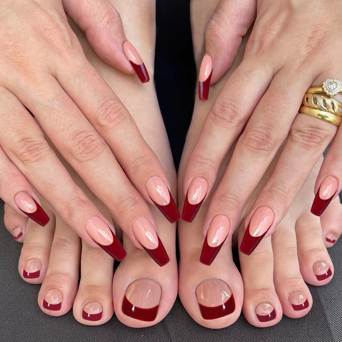 Red Nail Set for Hands and Feet