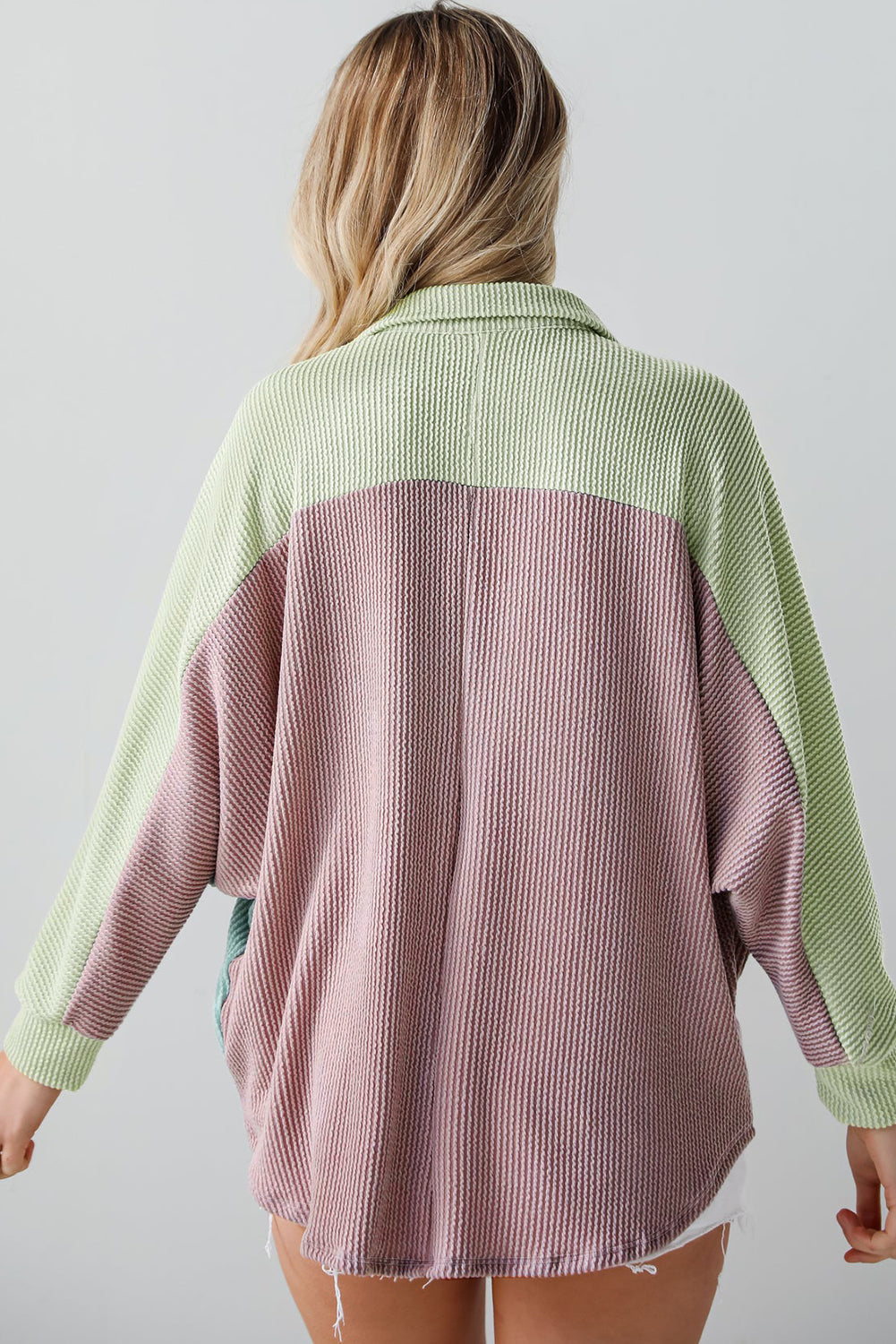 Phalaenopsis Color Block Oversized Shirt