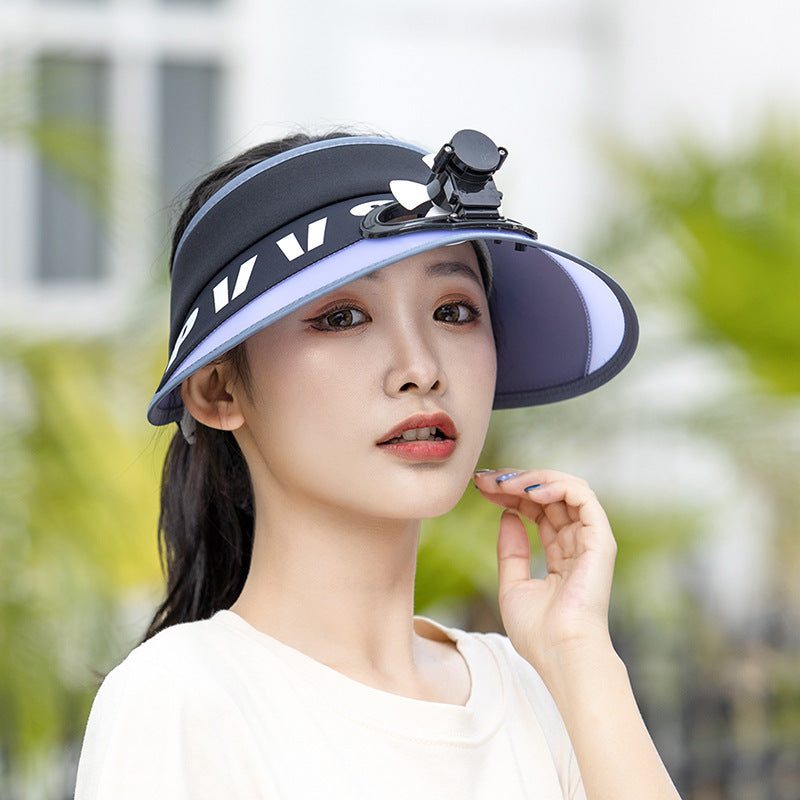 Rechargeable Fan Sun Visor Hat