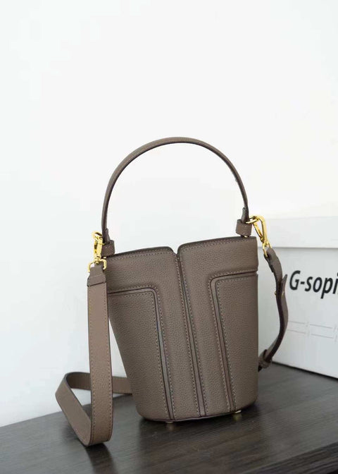 Large Capacity Shoulder Bag in genuine leather with soft texture, featuring organized compartments.