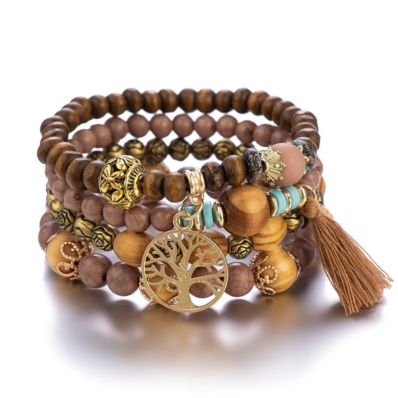 Boho Wooden Stretch Bracelet