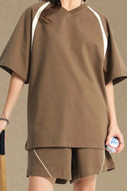 Contrast Round Neck Half Sleeve T-Shirt with eye-catching design and comfortable fit.