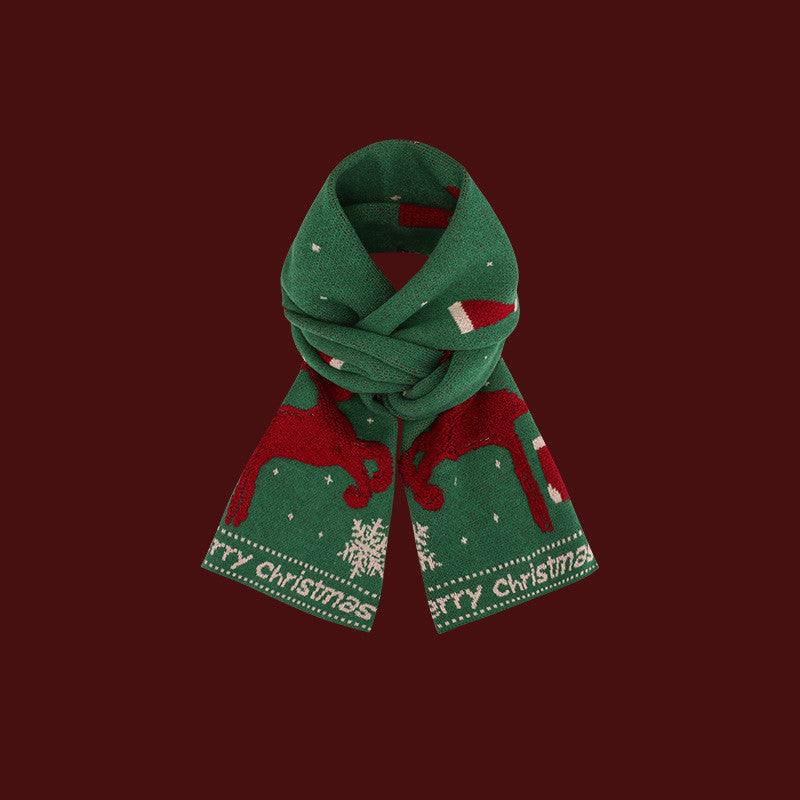 Couples wearing cozy Christmas warm shawl wrap with festive holiday designs outdoors