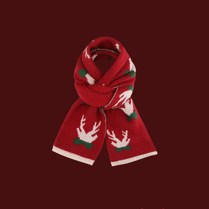 Couples wearing cozy festive Christmas warm shawl wrap with holiday designs