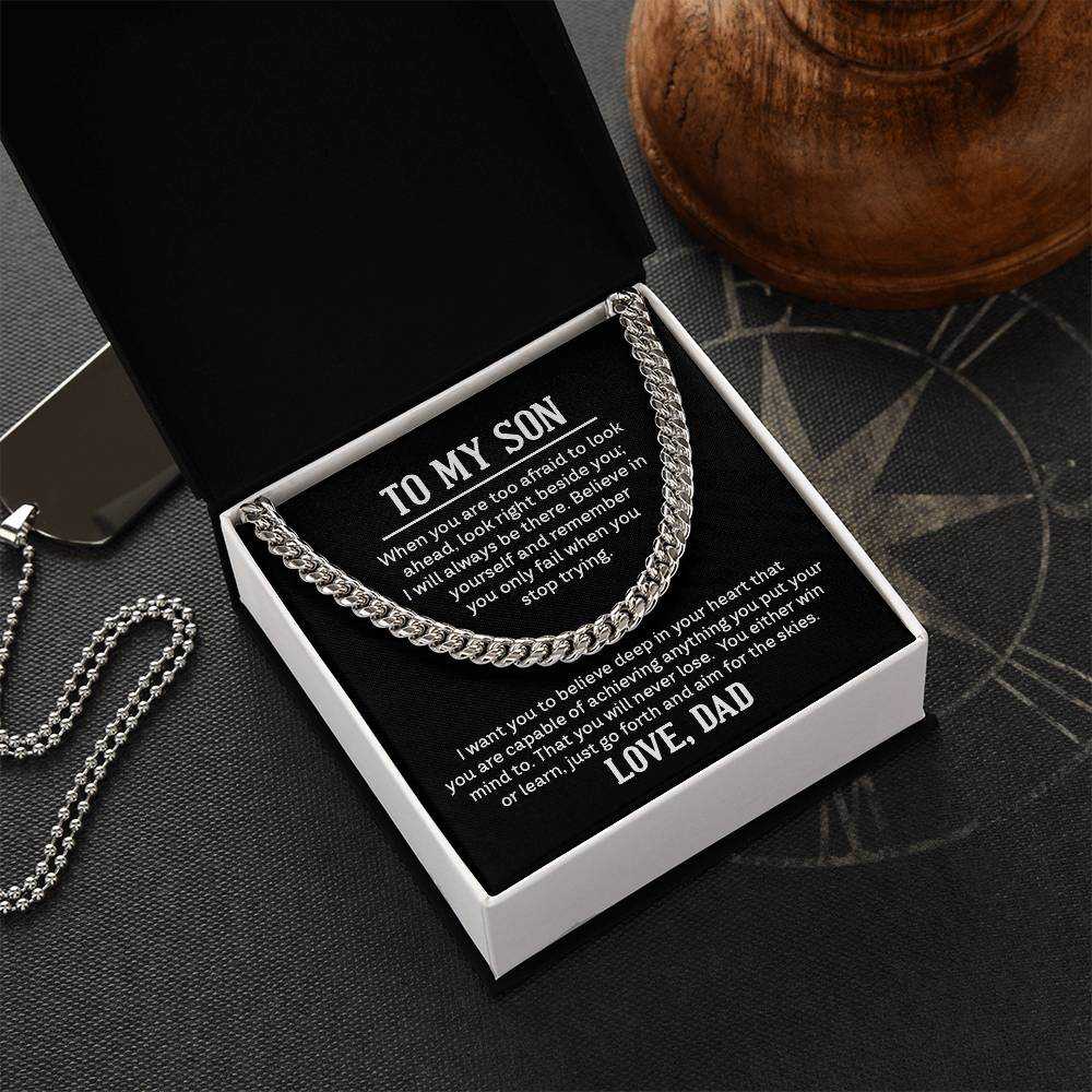 Polished Cuban Link Chain Necklace for Son from Dad gift from Hot Topic Goods