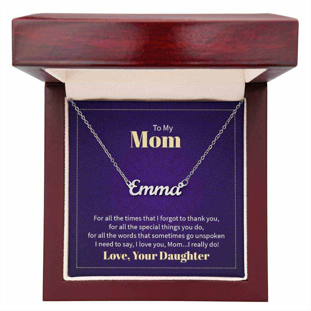 Custom Name Necklace for Mom personalized jewelry gift from daughter by Hot Topic Goods
