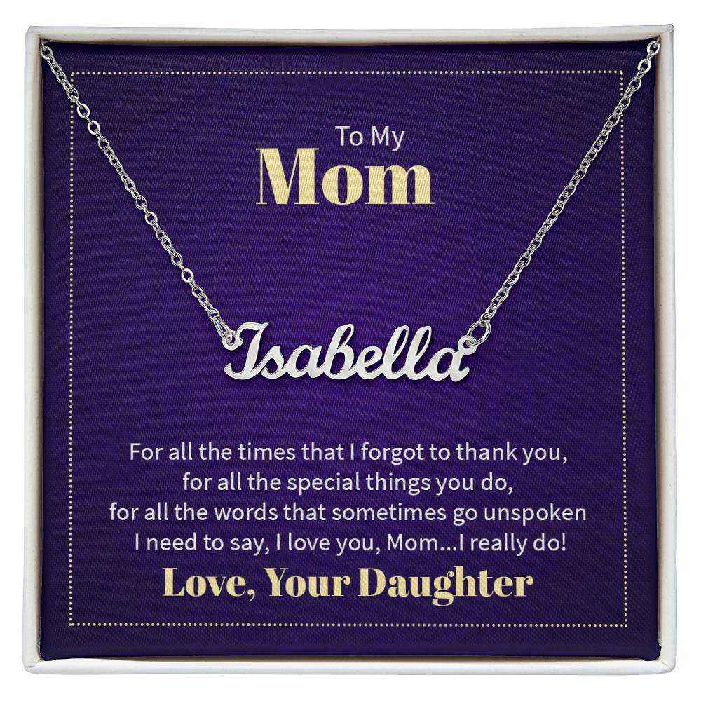 Custom Name Necklace for Mom personalized jewelry gift from daughter in elegant box