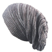Luxurious two-color pleated pullover hat with stylish knit design.