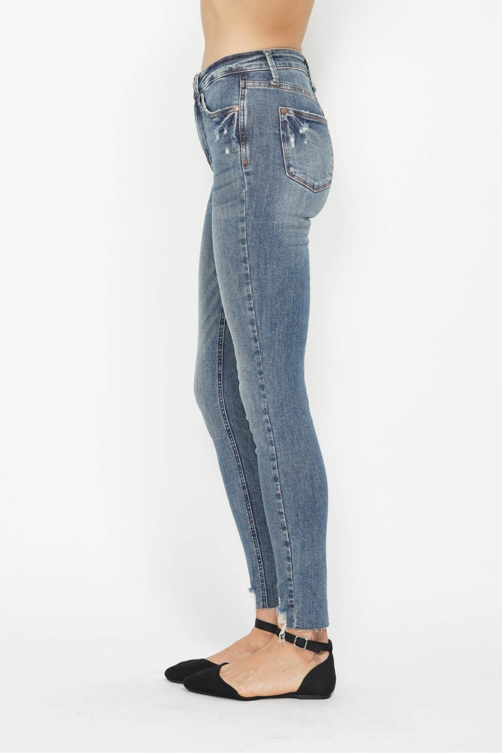 Tummy Control Vintage Destroy Skinny Jeans