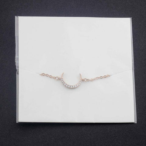 Rose Gold Moon Crystal Pendant Bracelet