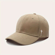 Plus Size Sun Protection Cap in khaki for men with round top design, offering UPF 50+ coverage.