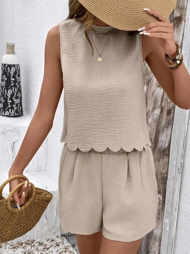 Sleeveless Top and Shorts Set