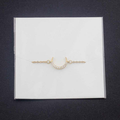 Rose Gold Moon Crystal Pendant Bracelet