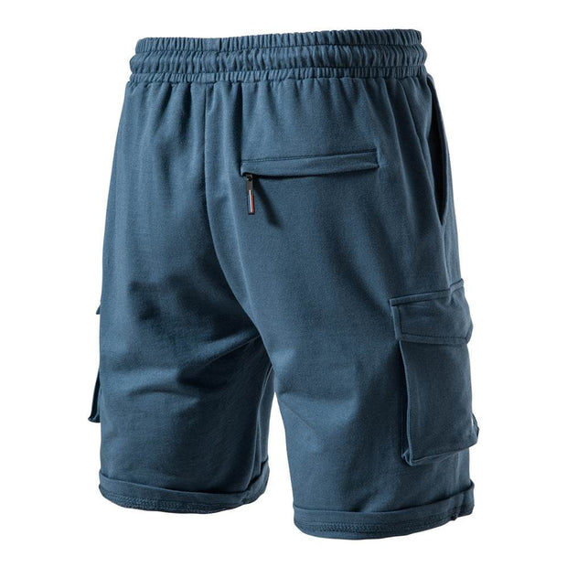 Men's Tether Shorts in blue, featuring elastic waistband and practical pockets for comfort and style.