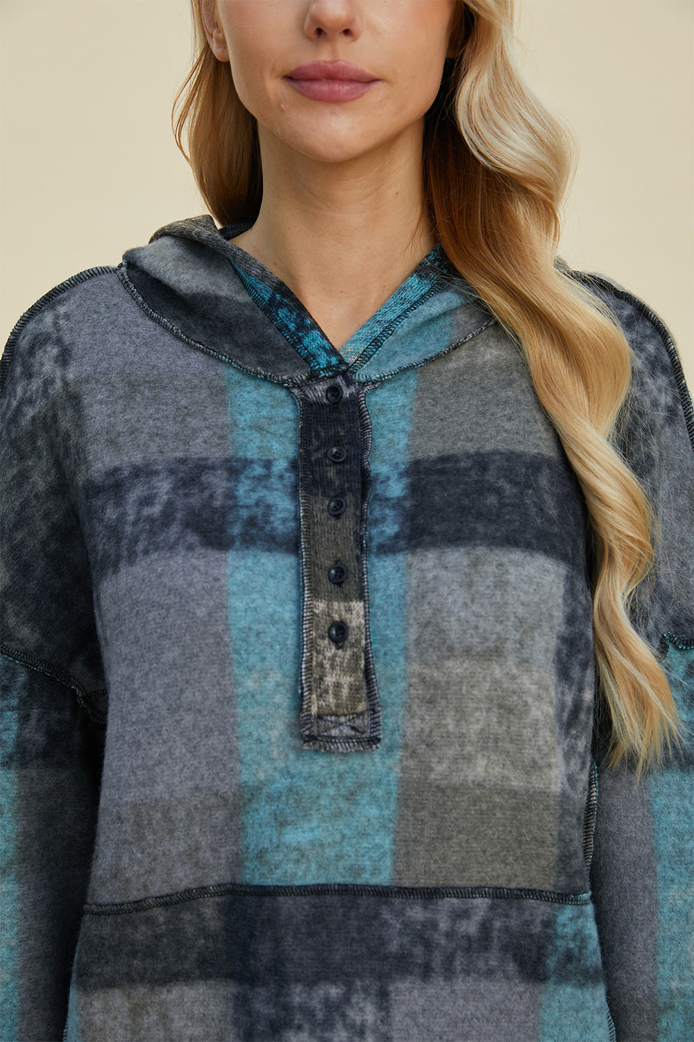 Double Take Plaid Hoodie