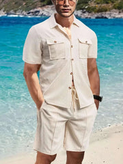 Button-Down Short Sleeve Shirt and Shorts Set