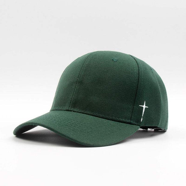 Plus size dark green sun protection cap for men with round top design.