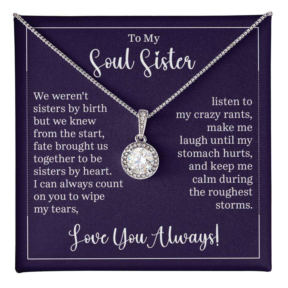 Eternal Hope Necklace for Soul Sister – Always Count on You with 14k white gold finish and cushion-cut cubic zirconia crystal from Hot Topic Goods