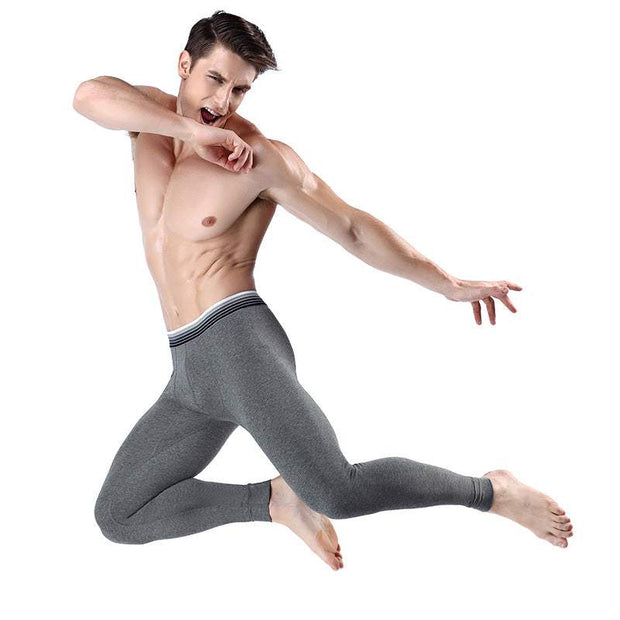 Men's cropped long johns in action, showcasing comfort, style, and flexibility.