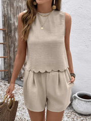 Sleeveless Top and Shorts Set
