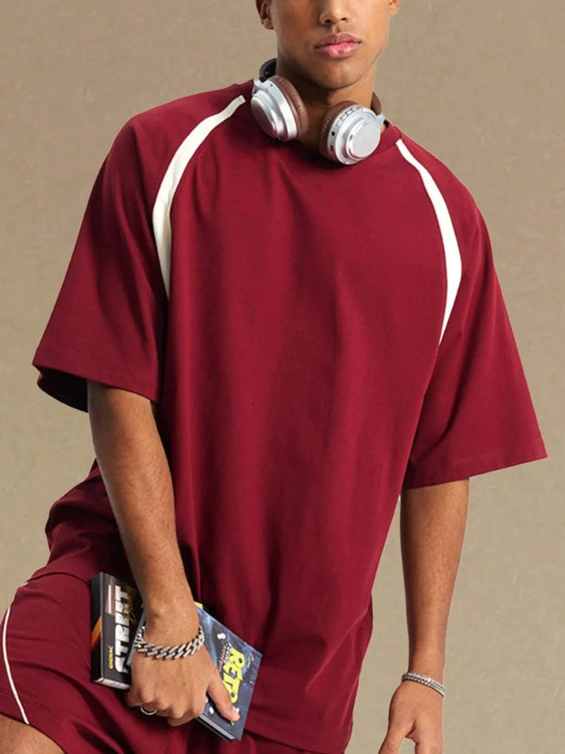 Contrast Round Neck Half Sleeve T-Shirt