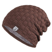 Brown Tiger Label Fleece Hat with soft interior and unique design.