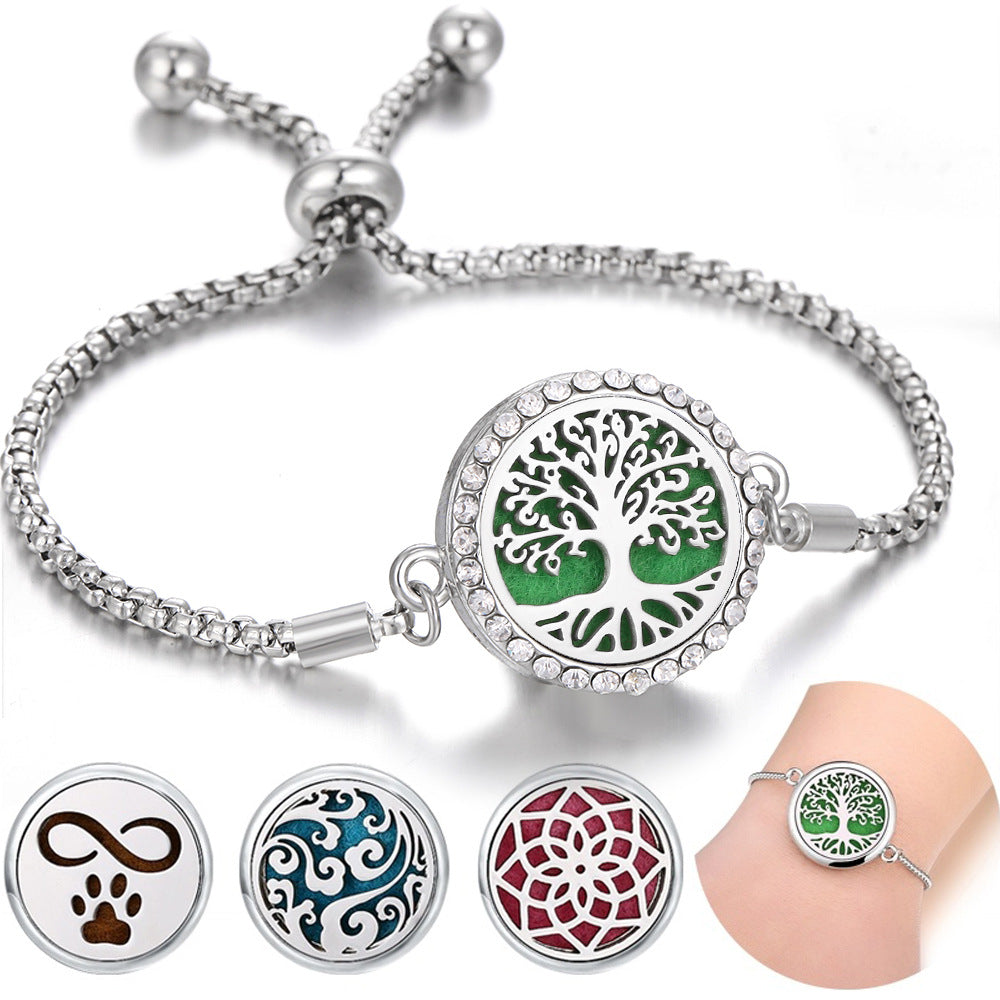 Hollow Stainless Steel Aromatherapy Bracelet