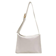 Retro Crossbody Commuter Tote in white with adjustable strap and minimalist design.