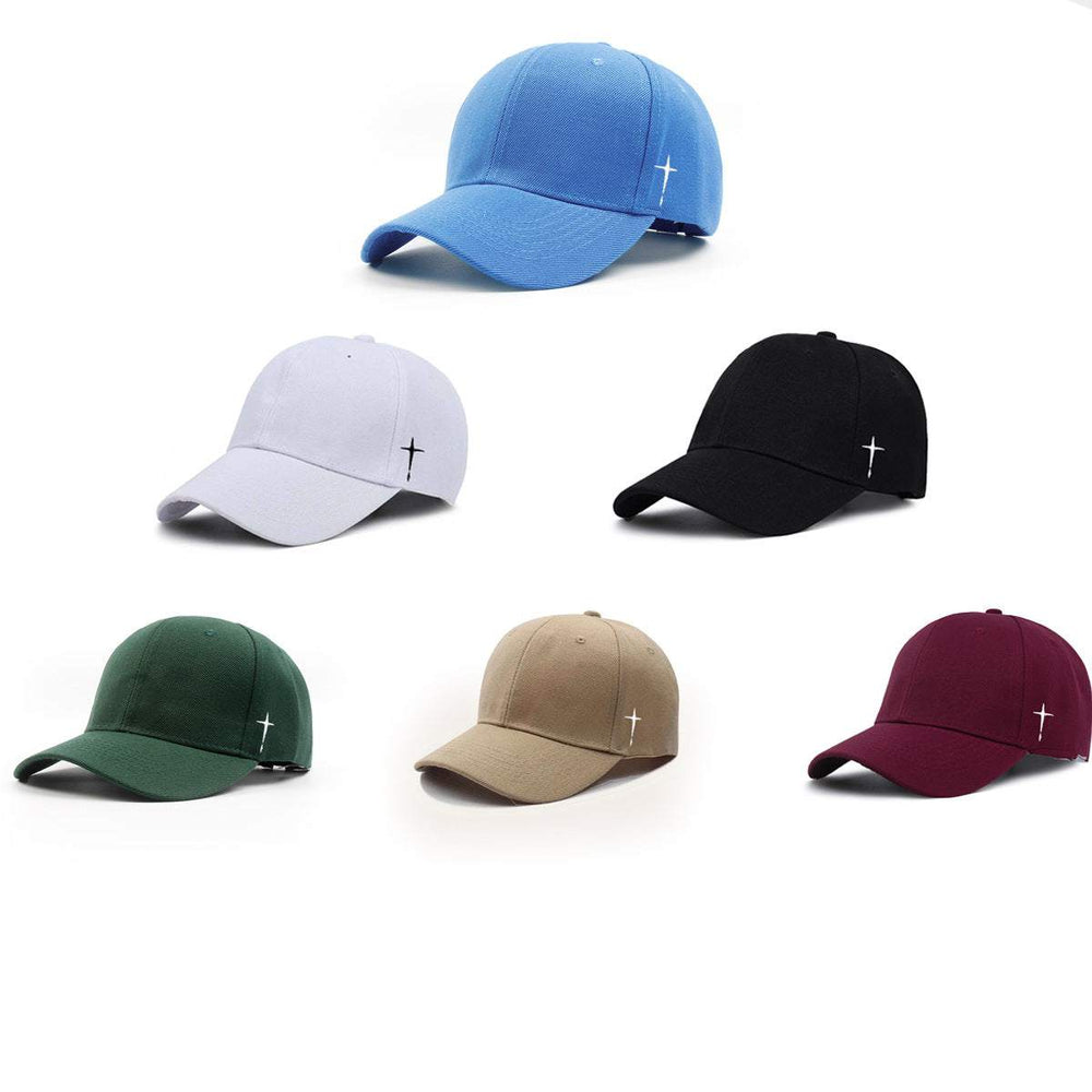 Men's full size UV protection baseball cap in colors with adjustable strap and curved brim