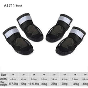 Waterproof Reflective Dog Boots with adjustable straps and reflective strips for safety.
