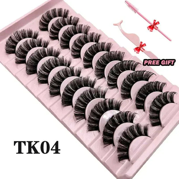 Fluffy Mink Lashes set with luxurious volume, softness, and a free applicator tool.