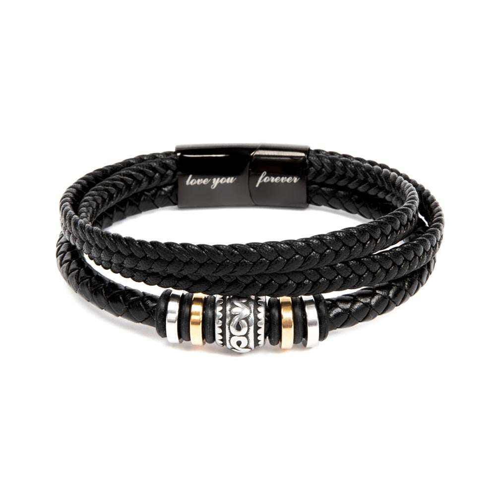 Love You Forever Bracelet for Husband with braided vegan leather and stainless steel clasp from Hot Topic Goods