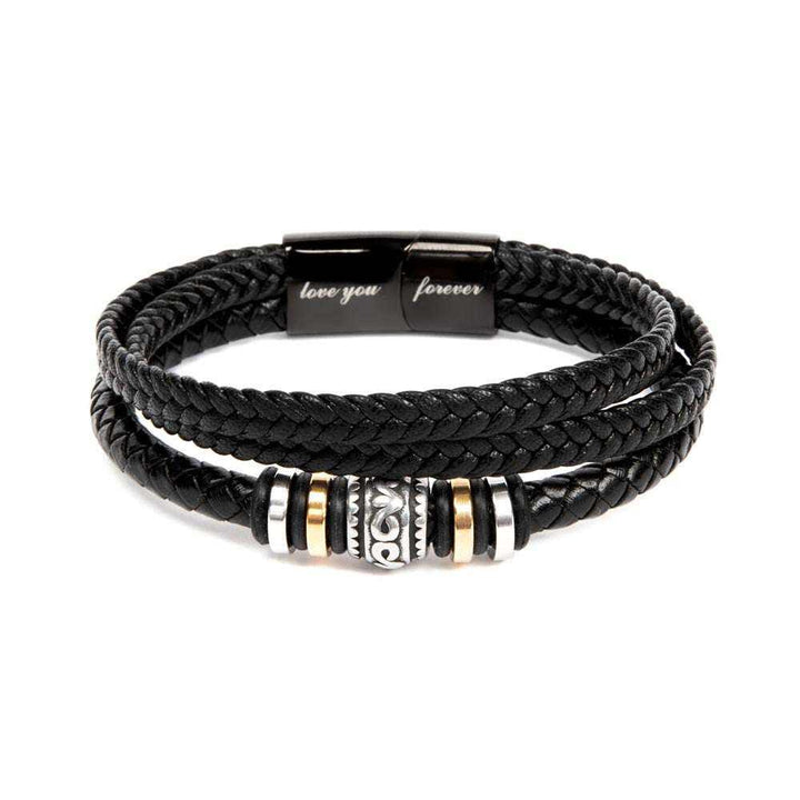 Love You Forever Bracelet for Husband with braided vegan leather and stainless steel clasp from Hot Topic Goods