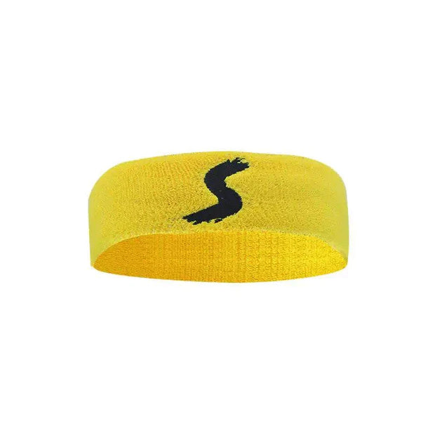 Yellow fitness headband with sweat-wicking technology for versatile workouts.
