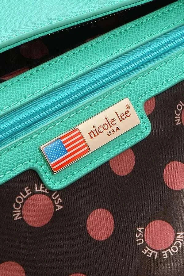 Nicole Lee USA Rhinestone Handbag with monogram design and sparkling rhinestone embellishments from Hot Topic Goods