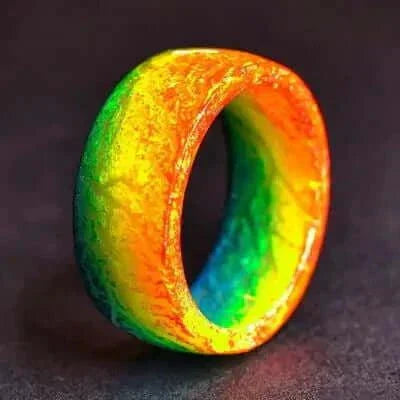 Unisex luminous ring glowing with vibrant colors.