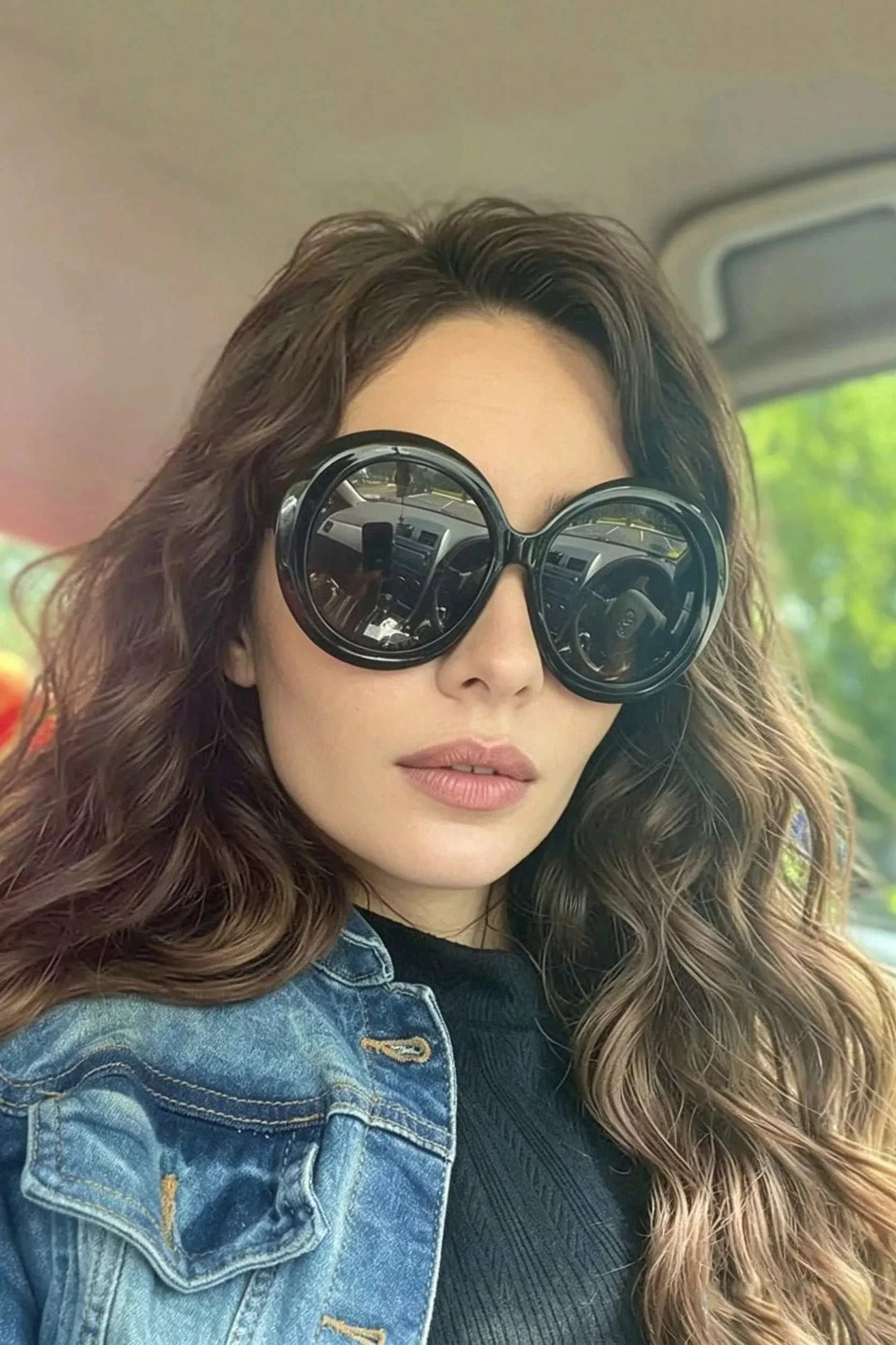 Oversized round sunglasses with lightweight durable frames from Hot Topic Goods
