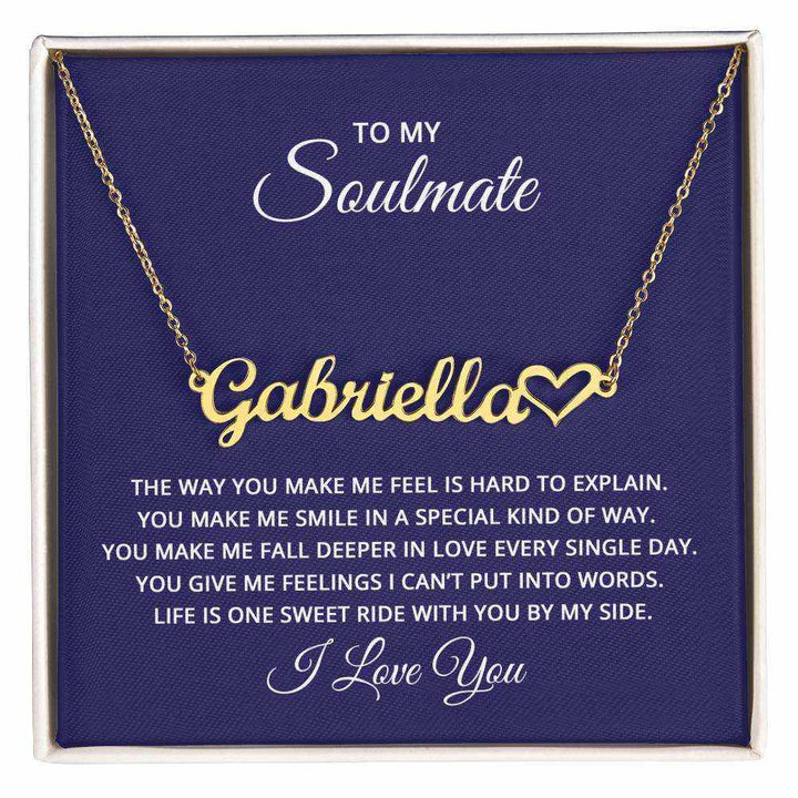 Personalized Heart Name Necklace for Soulmate with romantic heart design and custom name detail from Hot Topic Goods