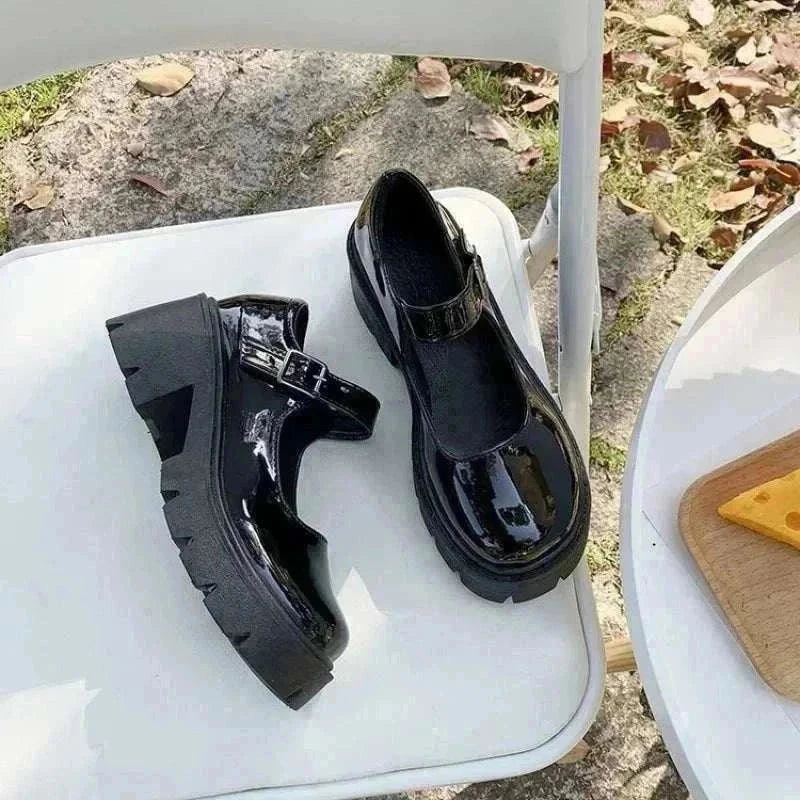 Platform Mary Jane Loafers with chunky sole and adjustable buckle strap from Hot Topic Goods