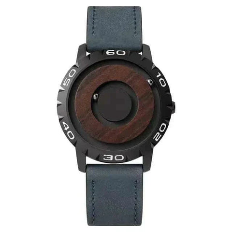 Magnetic Pointer Watch with innovative design and black dial.