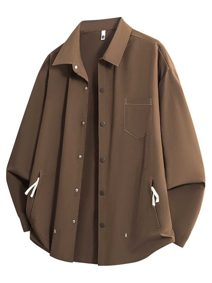 Snap Down Shacket from Hot Topic Goods lightweight casual layering jacket with snap buttons and chest pockets