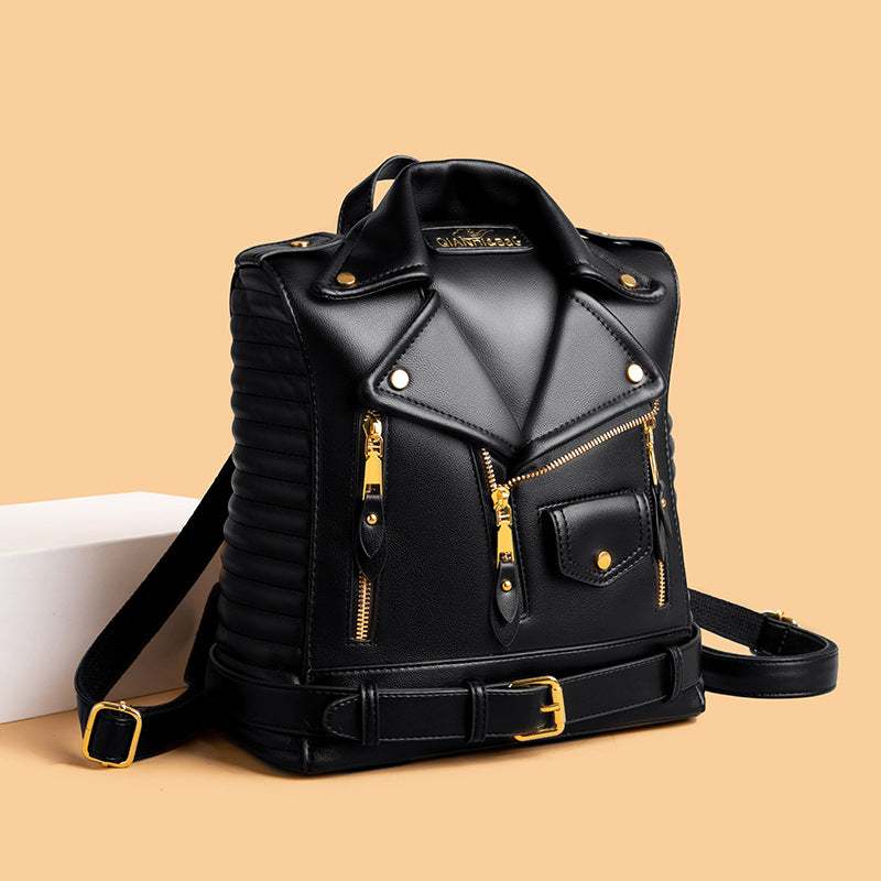 soft leather textured backpack with adjustable straps and spacious compartments from Hot Topic Goods