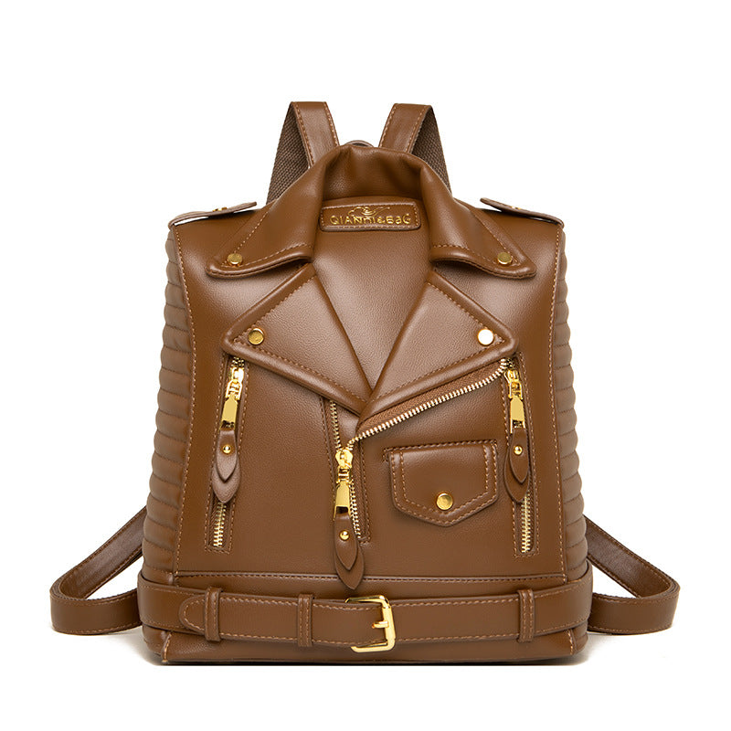 Soft leather textured backpack with adjustable straps and spacious compartments from Hot Topic Goods